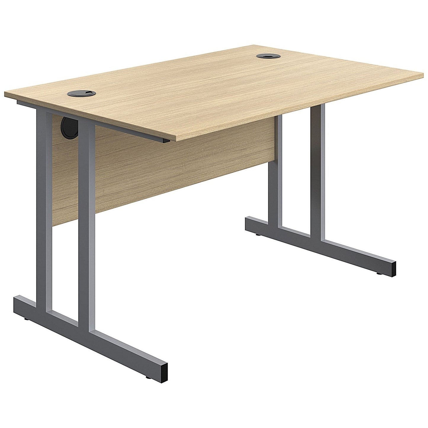 Serrion 1200mm Rectangular Desk, Silver Double Cantilever Legs, Oak Easy2Order : KF800252