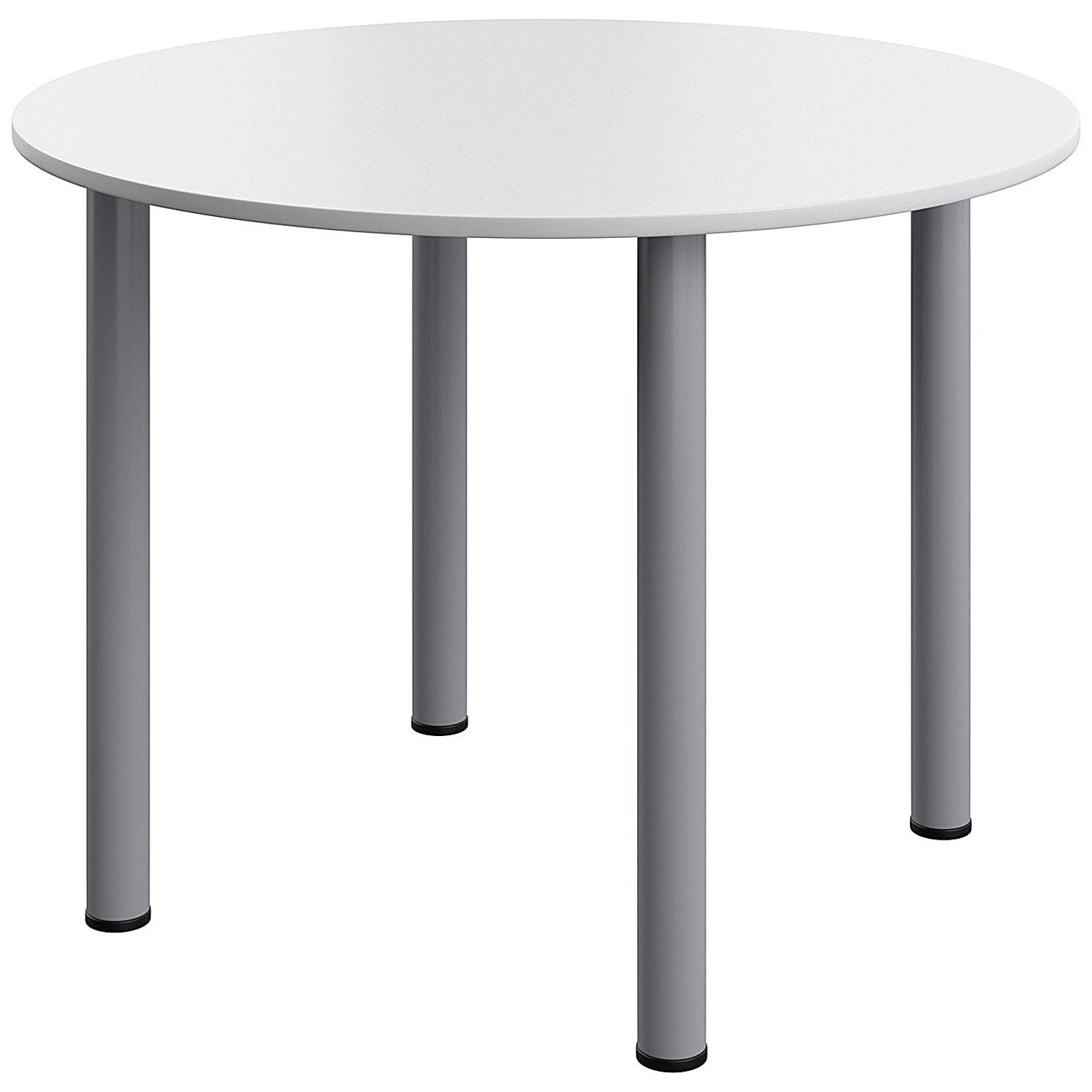 Serrion Pole Leg Round Meeting Table, 1000mm Wide, White Easy2Order : KF800279