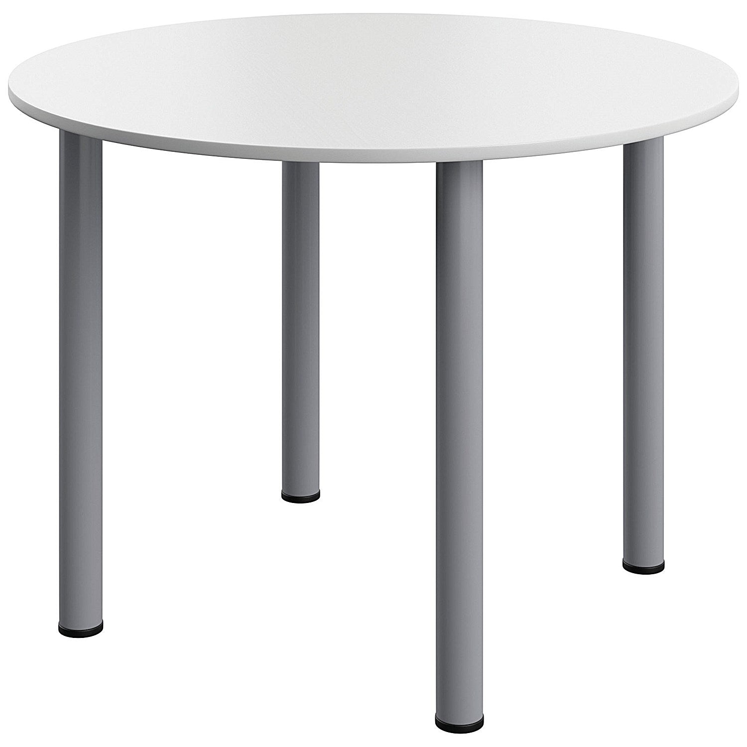 Serrion Pole Leg Round Meeting Table, 1000mm Wide, White Easy2Order : KF800279