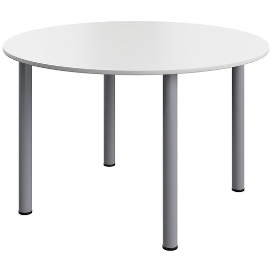 Serrion Pole Leg Round Meeting Table, 1200mm Wide, White Easy2Order : KF800280