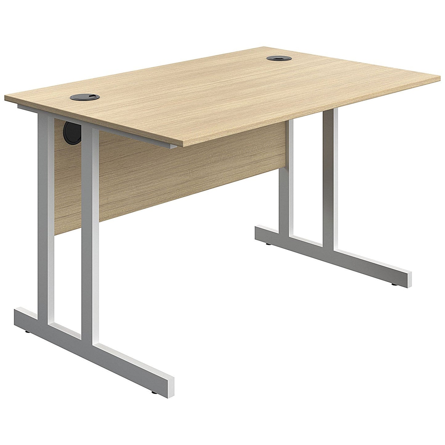 Serrion 1200mm Rectangular Desk, White Double Cantilever Legs, Oak Easy2Order : KF800304