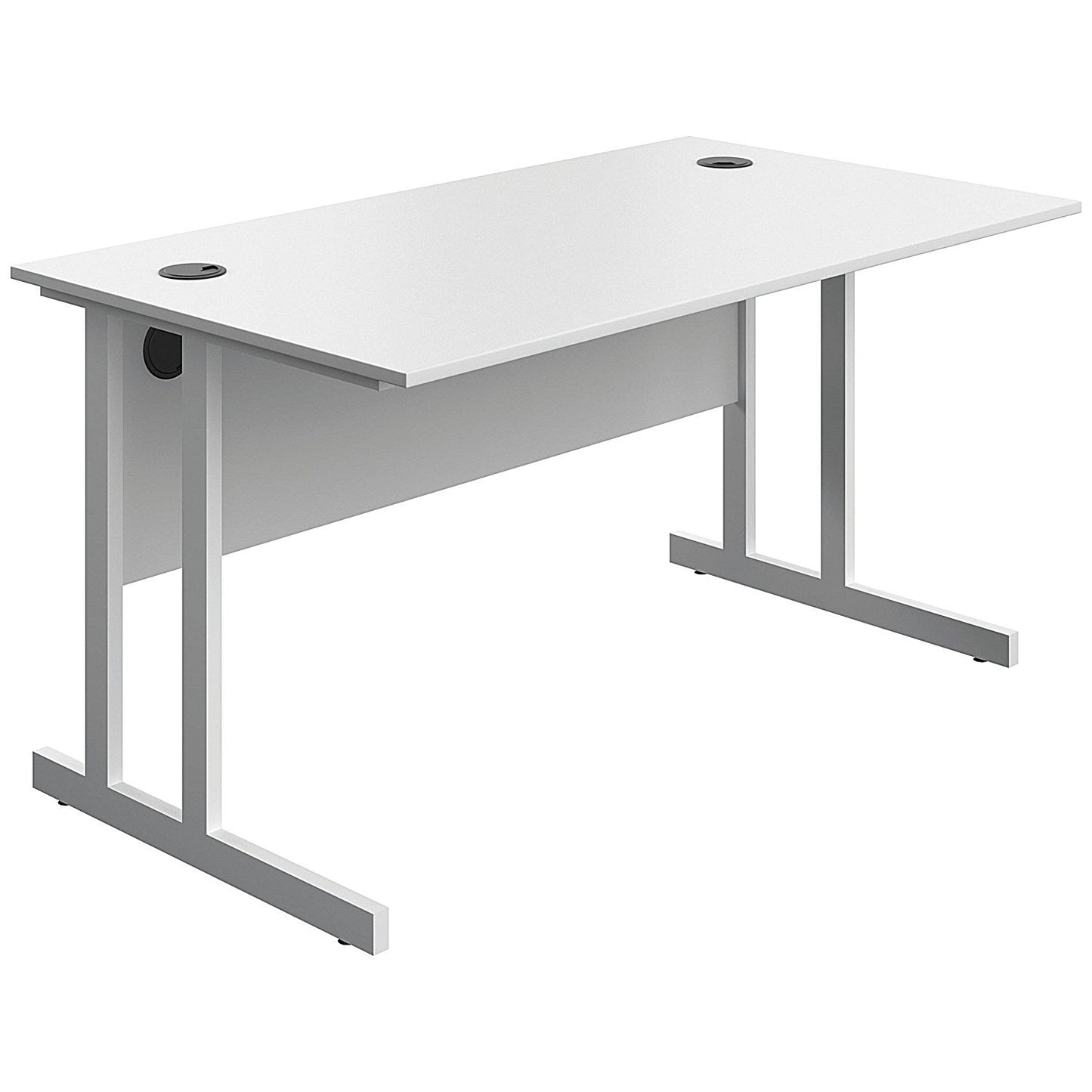Serrion 1400mm Rectangular Desk, White Double Cantilever Legs, White Easy2Order : KF800311