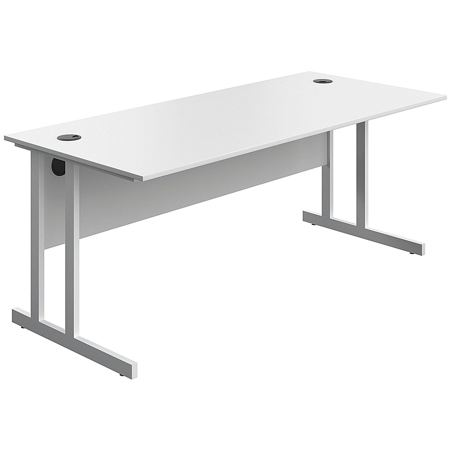 Serrion 1800mm Rectangular Desk, White Double Cantilever Legs, White Easy2Order : KF800313