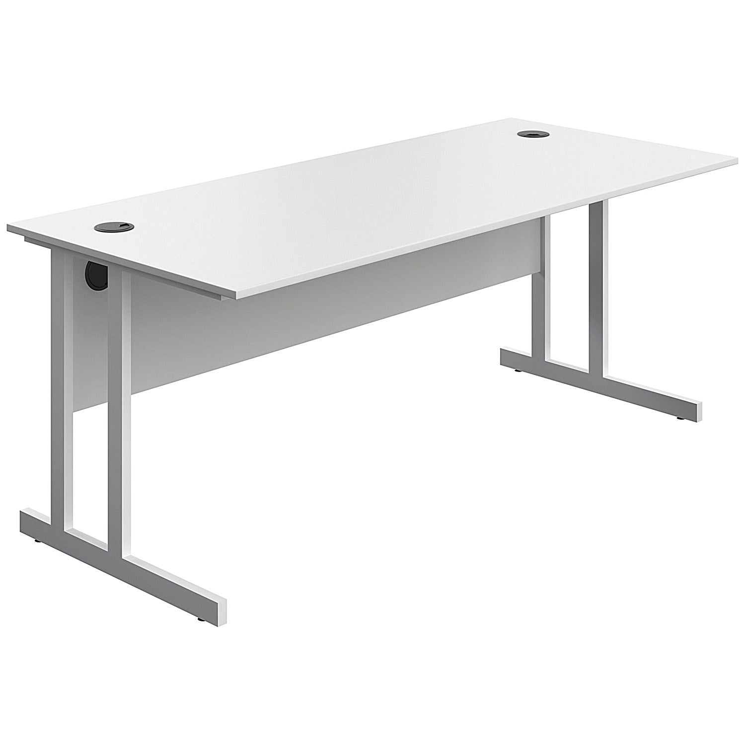 Serrion 1800mm Rectangular Desk, White Double Cantilever Legs, White Easy2Order : KF800313