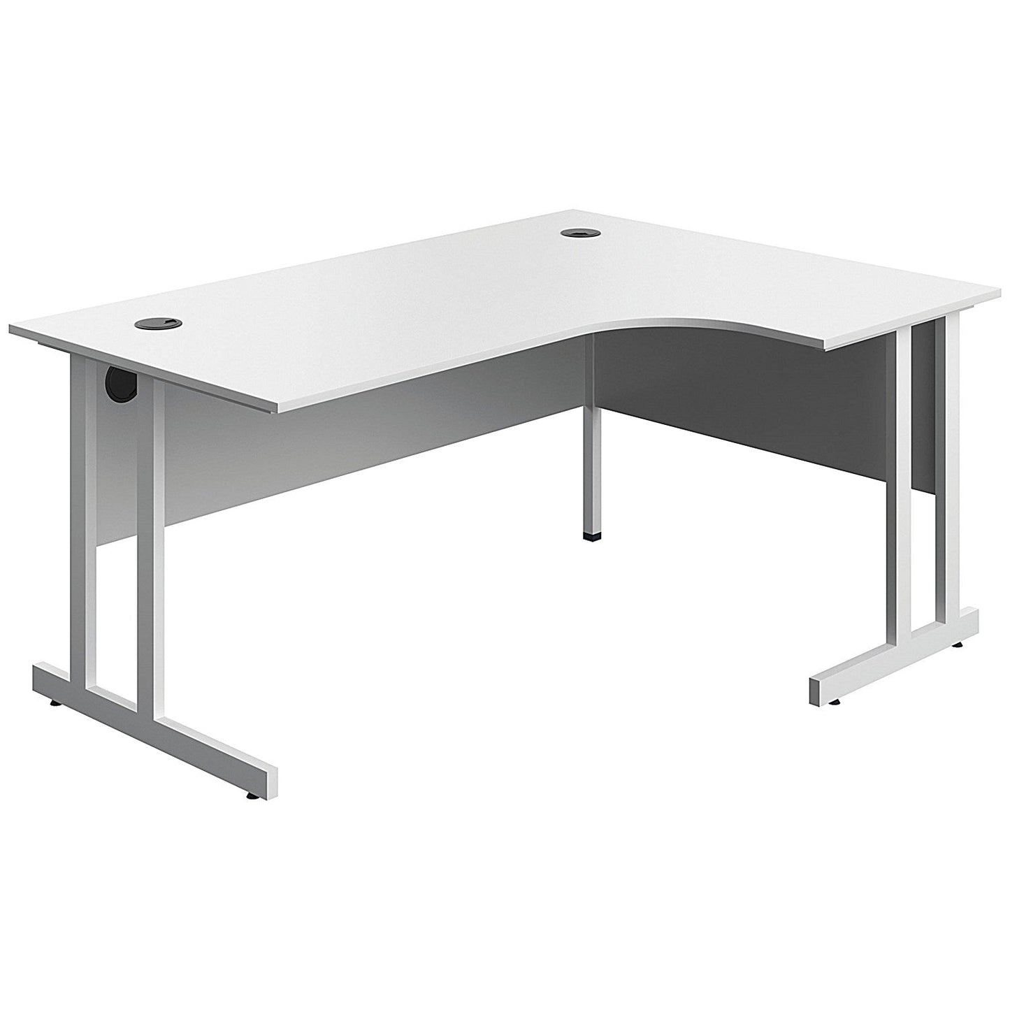 Serrion 1600mm Corner Desk, Right Hand, White Cantilever Legs, White Easy2Order : KF800315