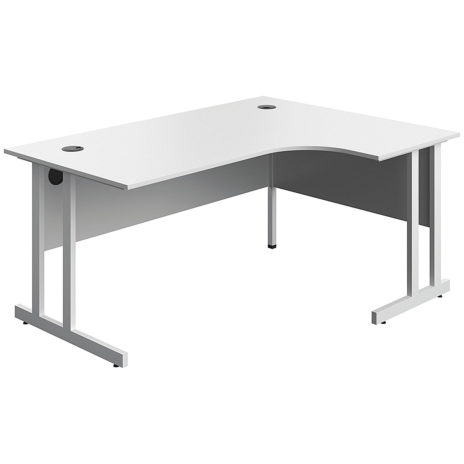 Serrion 1600mm Corner Desk, Right Hand, White Cantilever Legs, White Easy2Order : KF800315