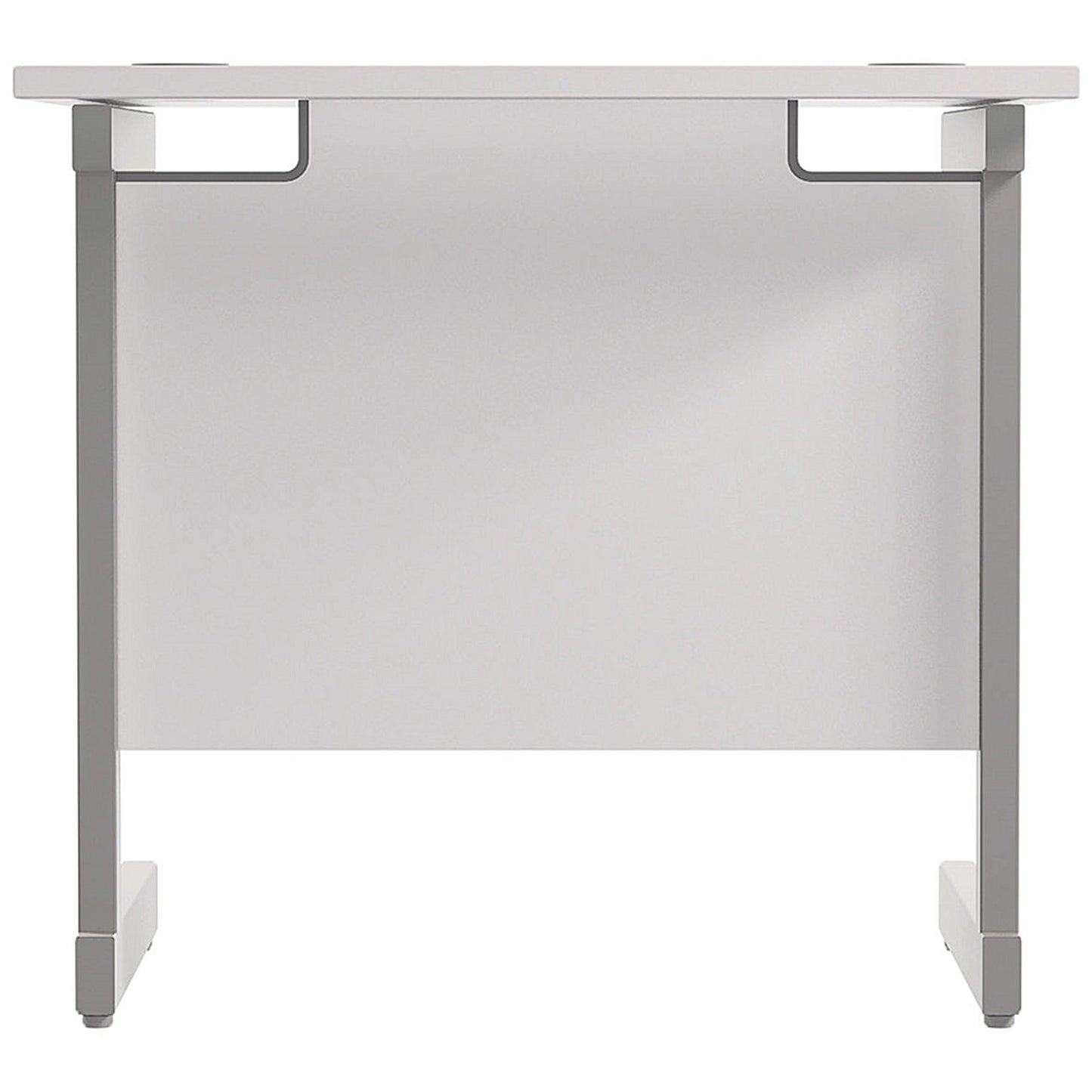 Jemini 800mm Slim Rectangular Desk, Silver Cantilever Leg, White