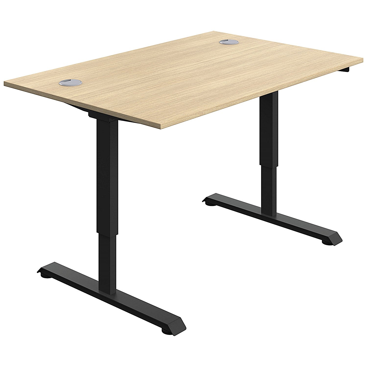 Serrion Single Motor Sit-Stand Desk, Black Leg, 1200mm, Oak Top Easy2Order : KF800318