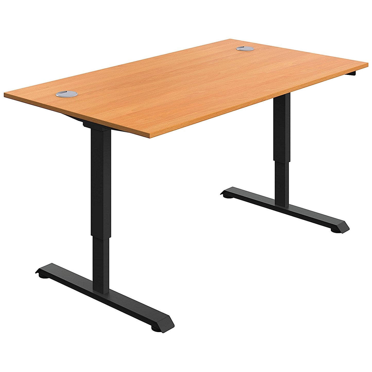 Serrion Single Motor Sit-Stand Desk, Black Leg, 1400mm, Beech Top Easy2Order : KF800320