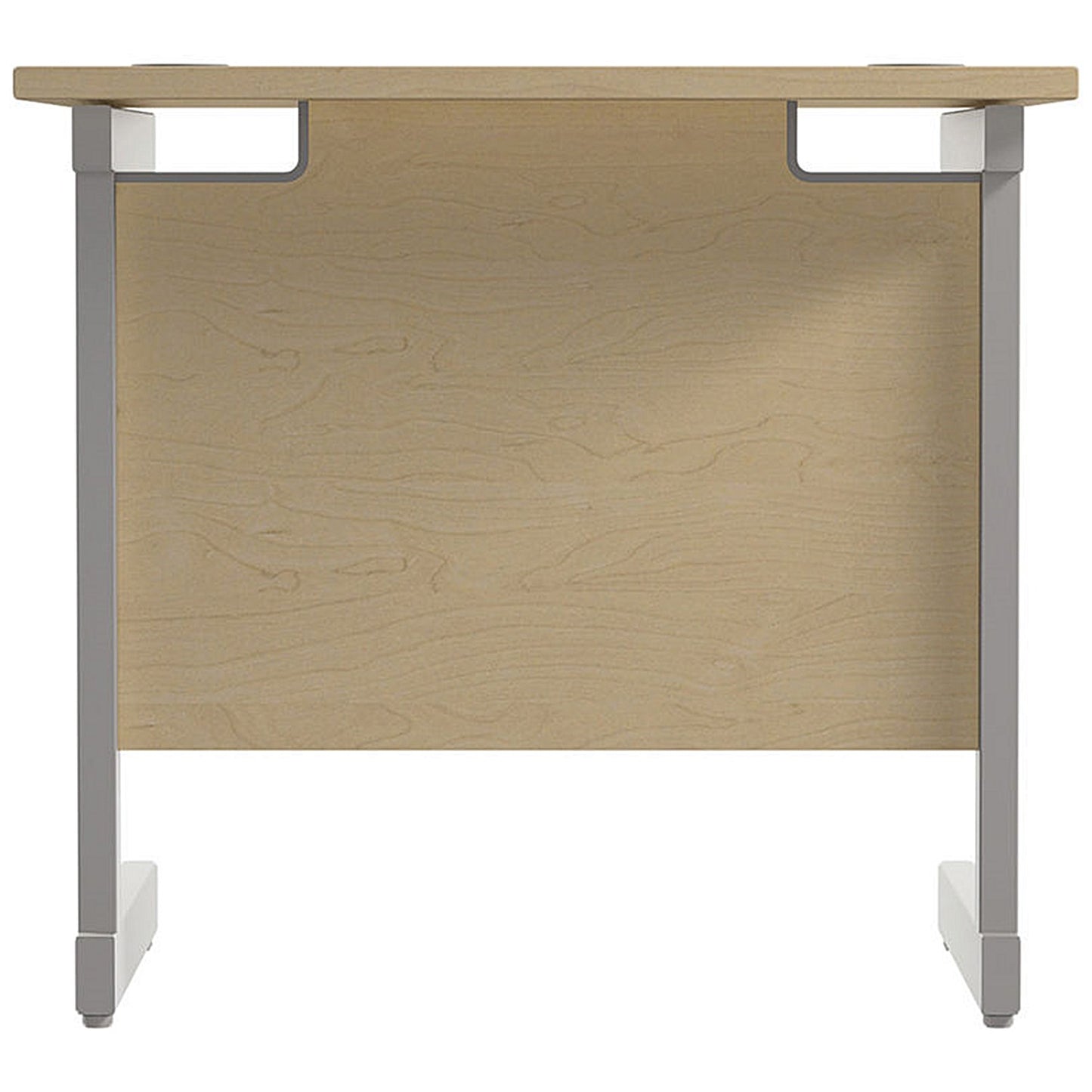 Jemini 800mm Slim Rectangular Desk, Silver Cantilever Leg, Maple