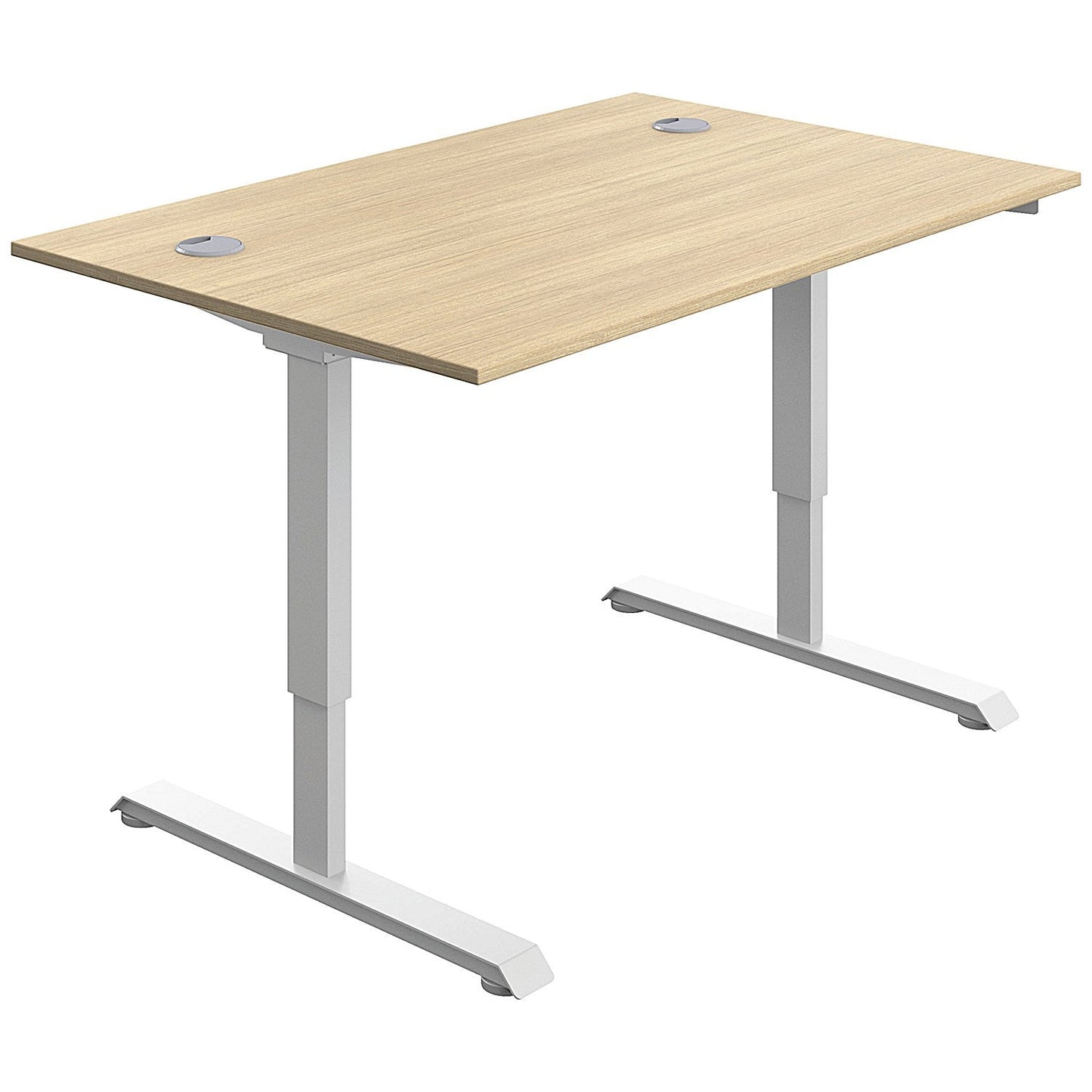 Serrion Single Motor Sit-Stand Desk, White Leg, 1200mm, Oak Top Easy2Order : KF800325