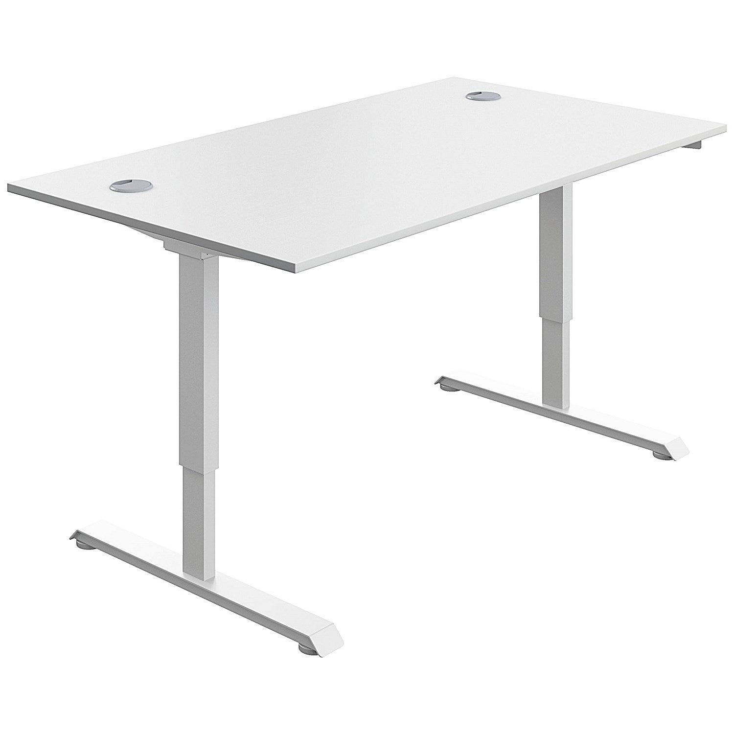 Serrion Single Motor Sit-Stand Desk, White Leg, 1400mm, White Top Easy2Order : KF800329