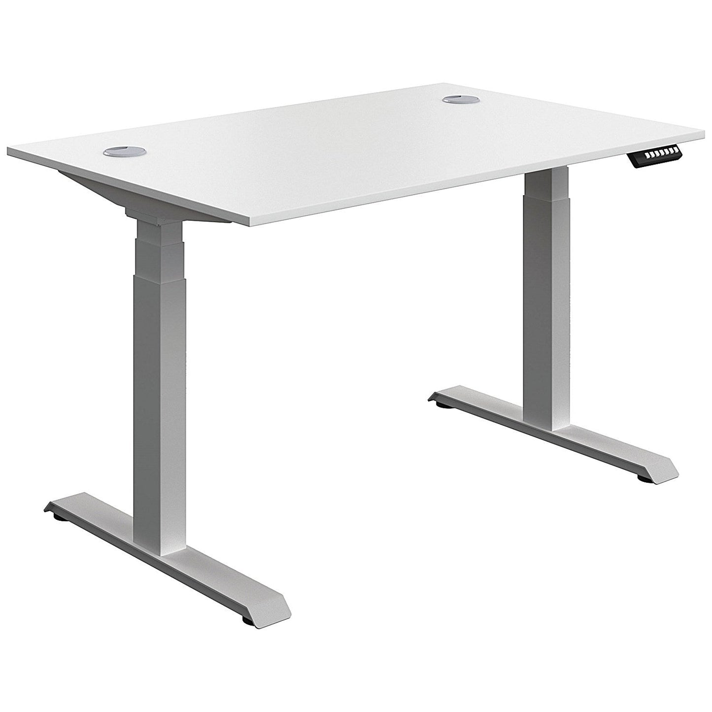 Serrion Dual Motor Sit-Stand Desk, Silver Leg, 1200mm, White Top Easy2Order : KF800332