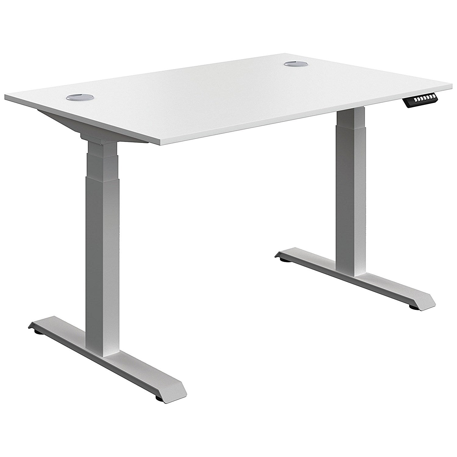 Serrion Dual Motor Sit-Stand Desk, Silver Leg, 1200mm, White Top Easy2Order : KF800332