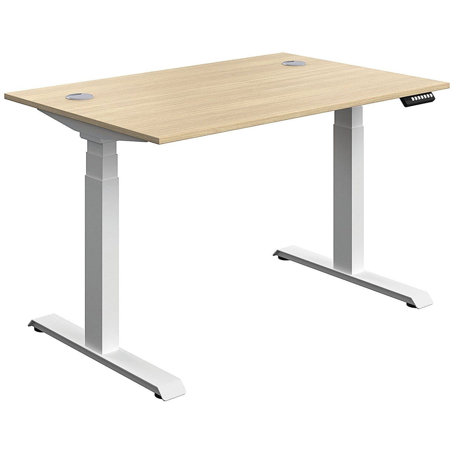 Serrion Dual Motor Sit-Stand Desk, White Leg, 1200mm, Oak Top Easy2Order : KF800334