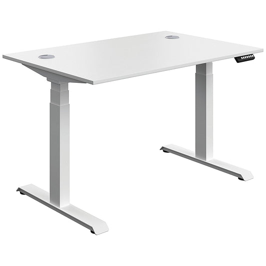 Serrion Dual Motor Sit-Stand Desk, White Leg, 1200mm, White Top Easy2Order : KF800336