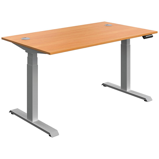 Serrion Dual Motor Sit-Stand Desk, Silver Leg, 1400mm, Bech Top Easy2Order : KF800340