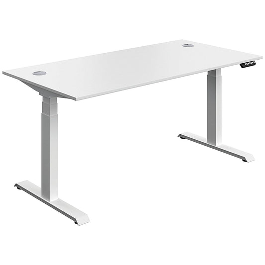 Serrion Dual Motor Sit-Stand Desk, White Leg, 1600mm, White Top Easy2Order : KF800346