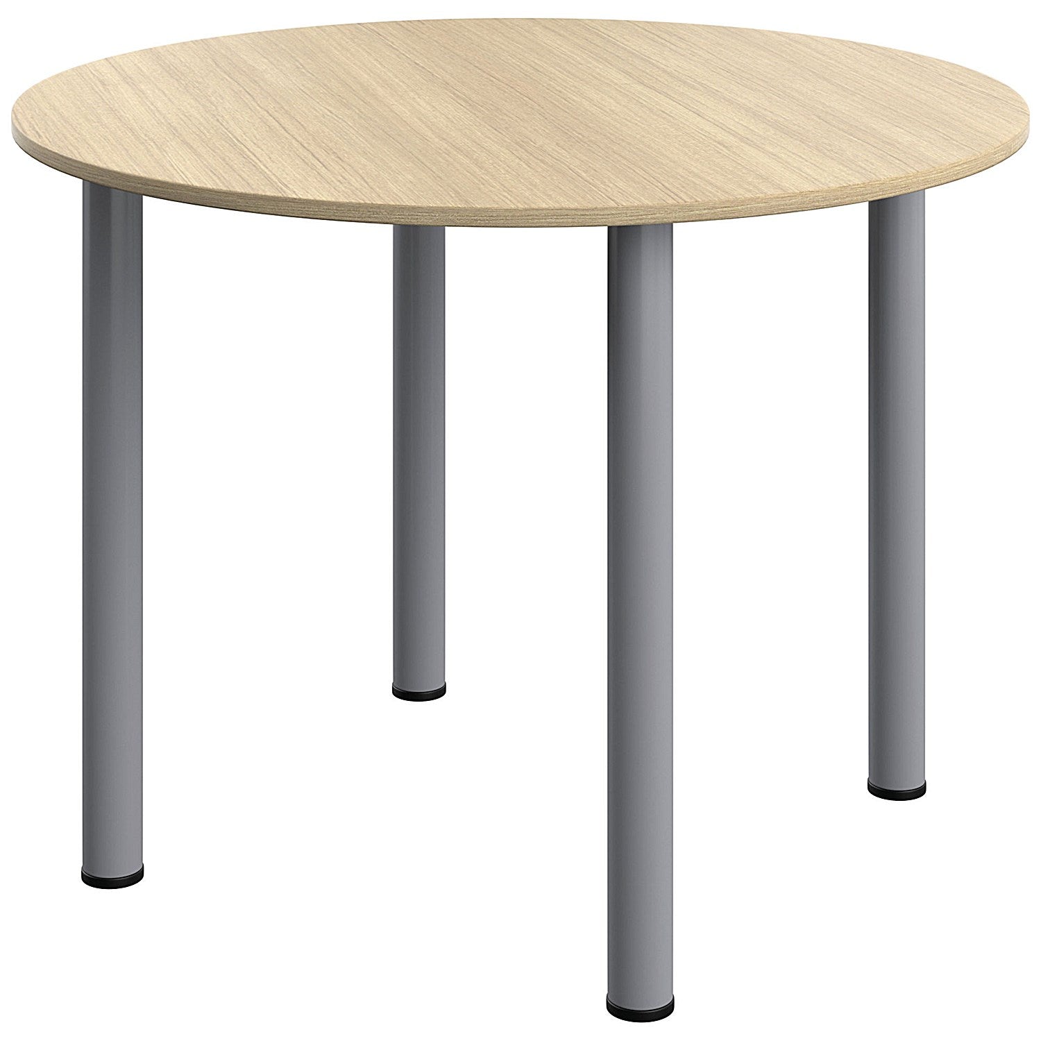 Serrion Pole Leg Round Meeting Table, 1000mm Wide, Oak Easy2Order : KF800369