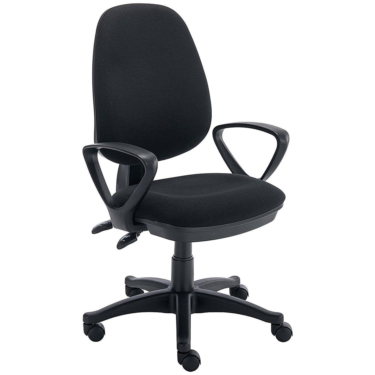 Two Lever Sheaf Operator Chair Black with Fixed Arms