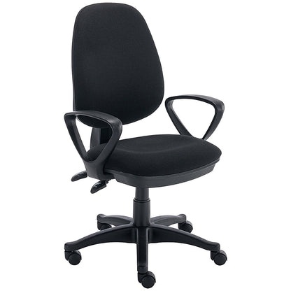 Two Lever Sheaf Operator Chair Black with Fixed Arms