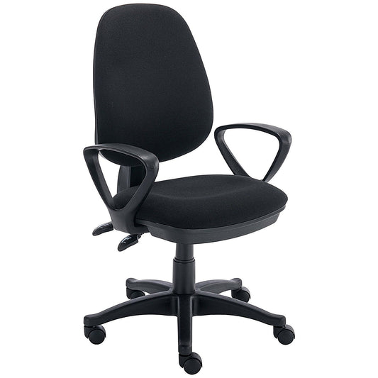 Two Lever Sheaf Operator Chair Black with Fixed Arms