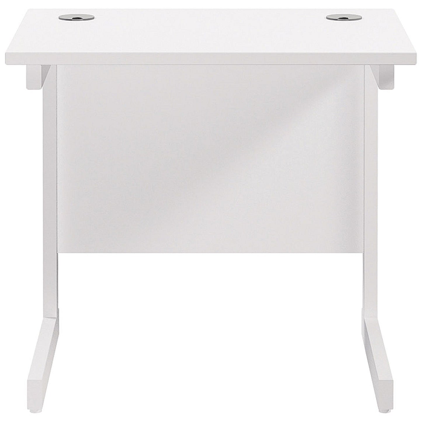 Jemini 800mm Slim Rectangular Desk, White Cantilever Leg, White