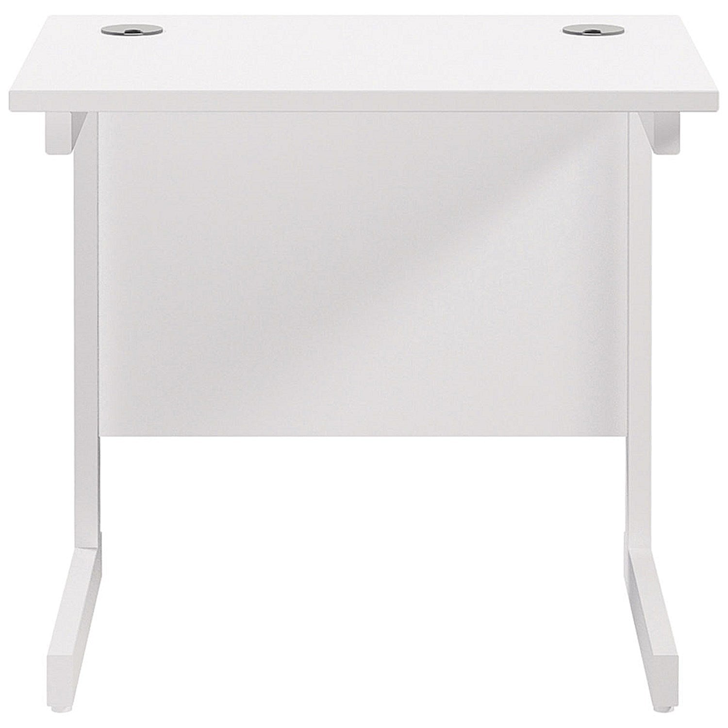 Jemini 800mm Slim Rectangular Desk, White Cantilever Leg, White