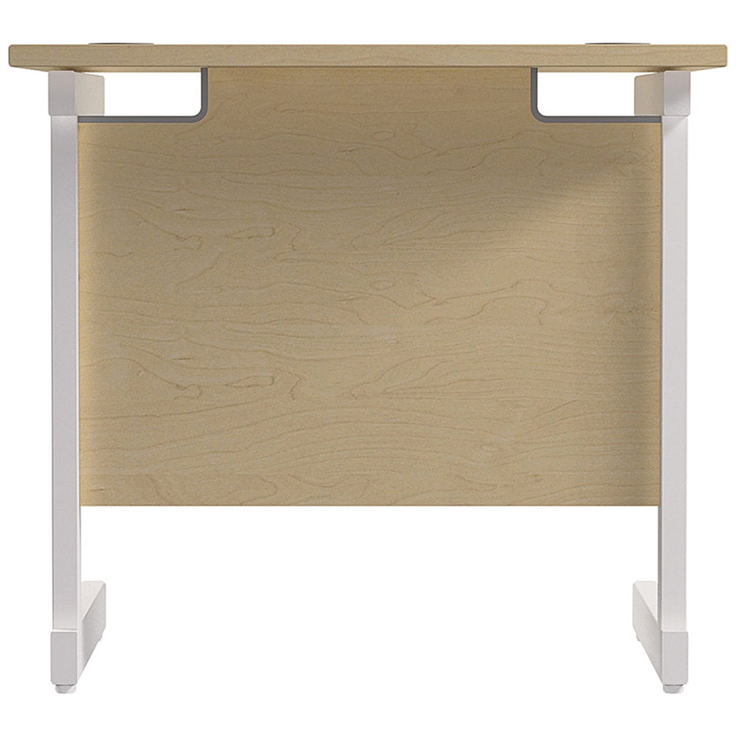 Jemini 800mm Slim Rectangular Desk, White Cantilever Leg, Maple