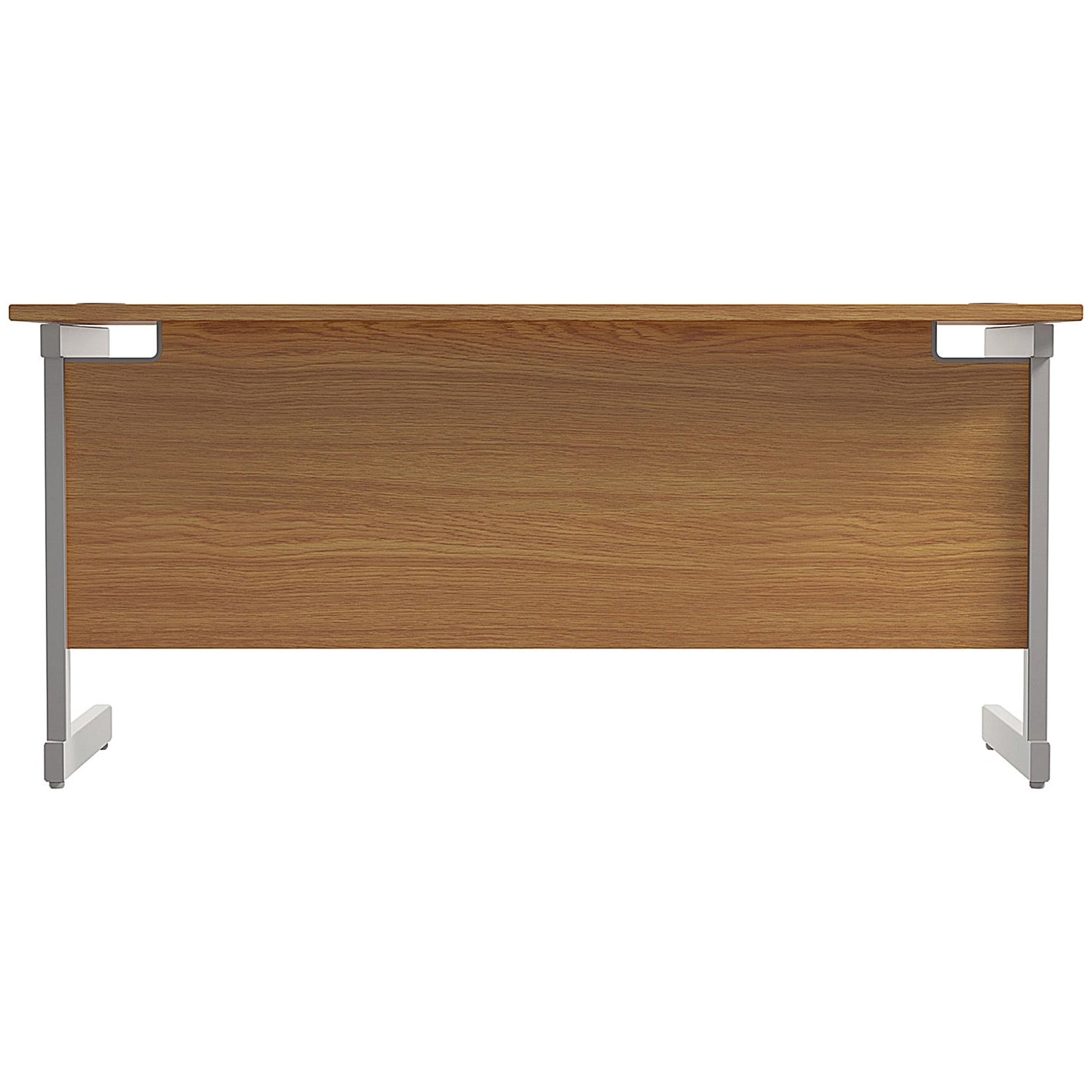 Jemini 1600mm Slim Rectangular Desk, Silver Cantilever Leg, Oak