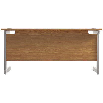 Jemini 1600mm Slim Rectangular Desk, Silver Cantilever Leg, Oak