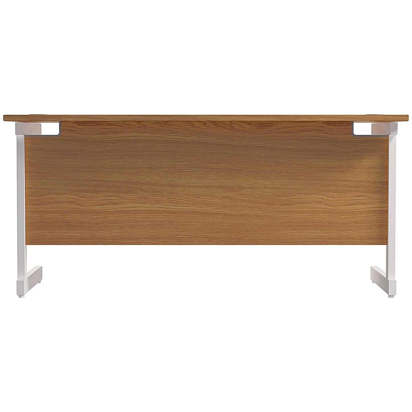 Jemini 1600mm Slim Rectangular Desk, White Cantilever Leg, Oak