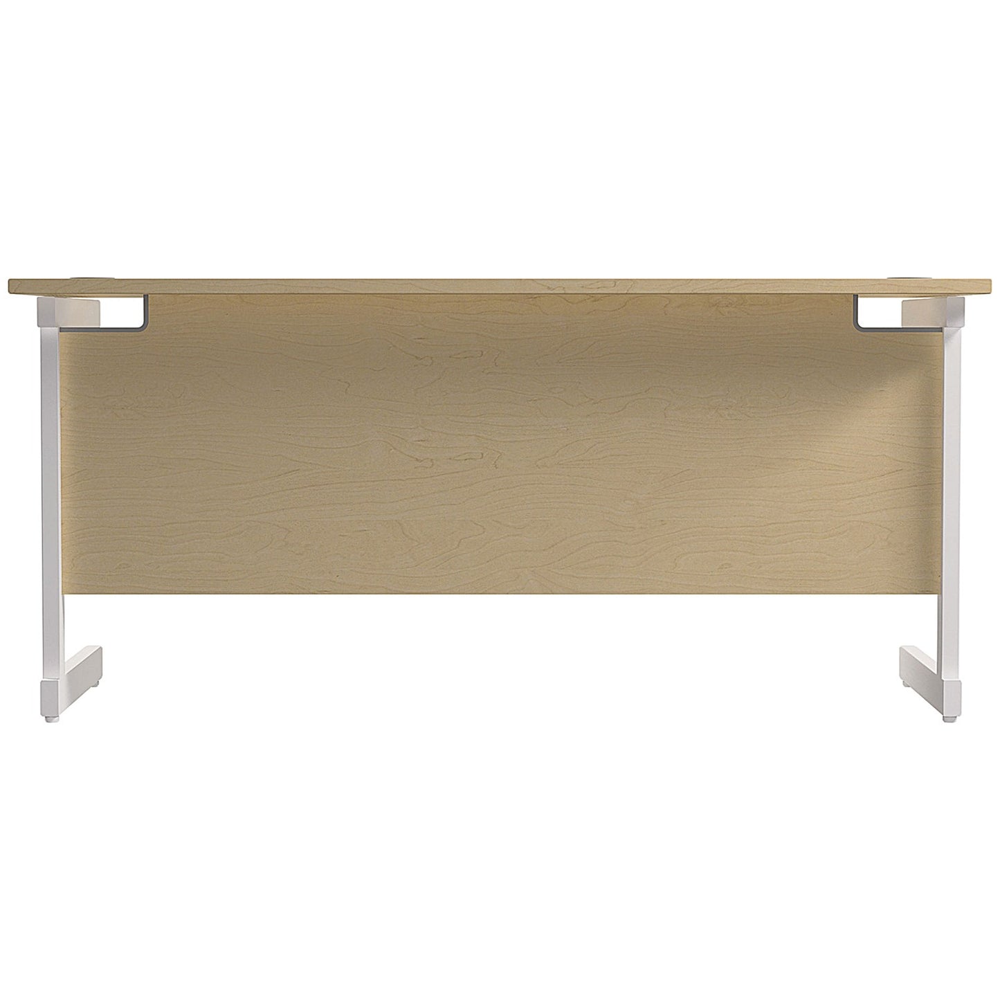 Jemini 1600mm Slim Rectangular Desk, White Cantilever Leg, Maple