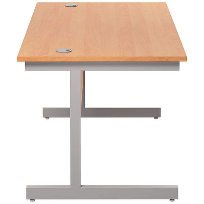 Jemini 1200mm Rectangular Desk, Silver Cantilever Leg, Beech