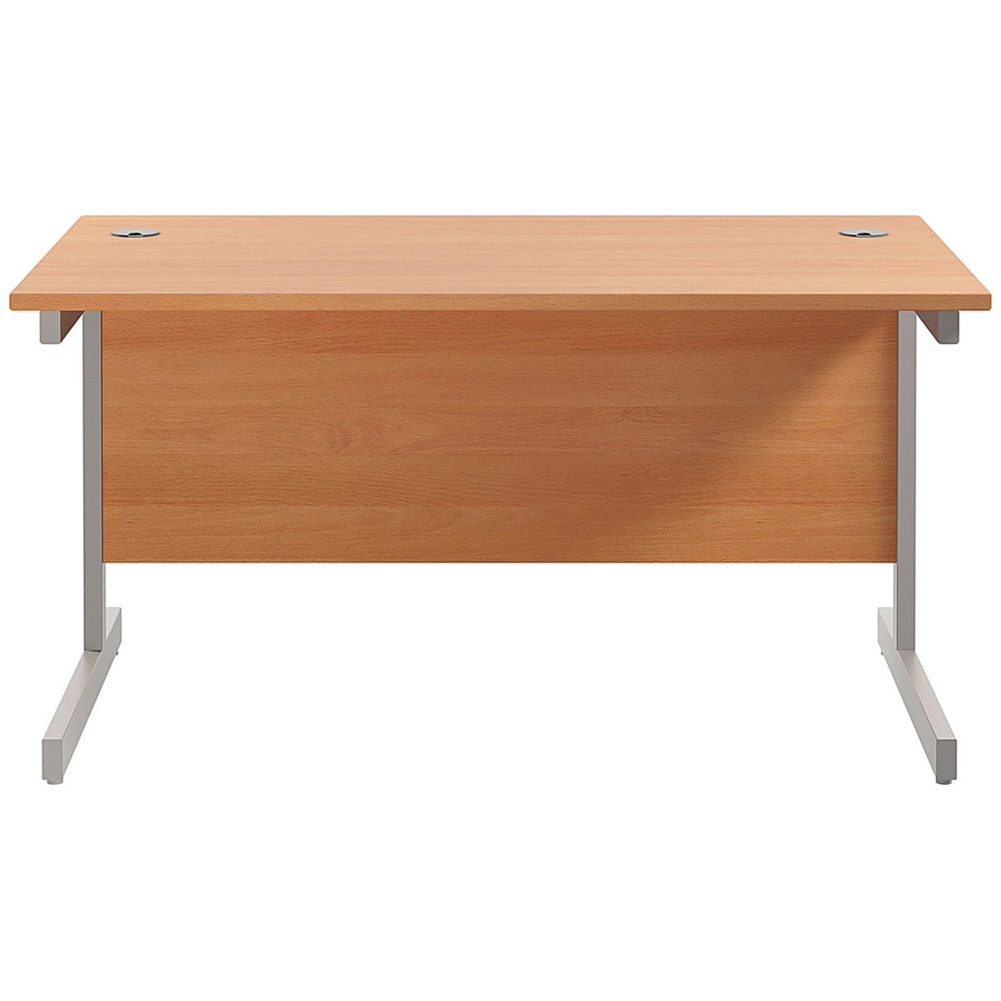 Jemini 1200mm Rectangular Desk, Silver Cantilever Leg, Beech