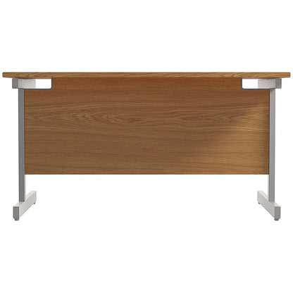 Jemini 1200mm Rectangular Desk, Silver Cantilever Leg, Oak