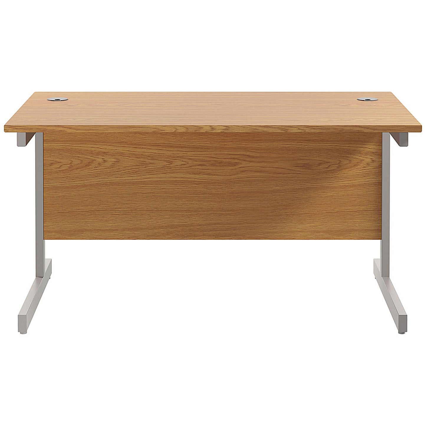 Jemini 1200mm Rectangular Desk, Silver Cantilever Leg, Oak