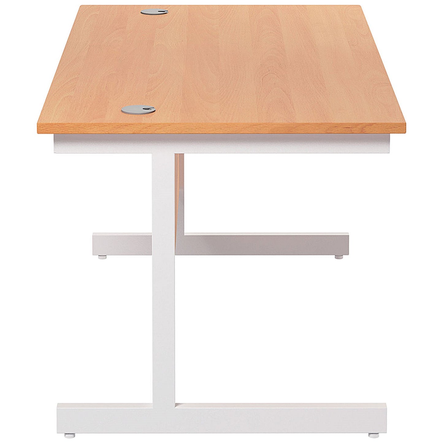 Jemini 1200mm Rectangular Desk, White Cantilever Leg, Beech