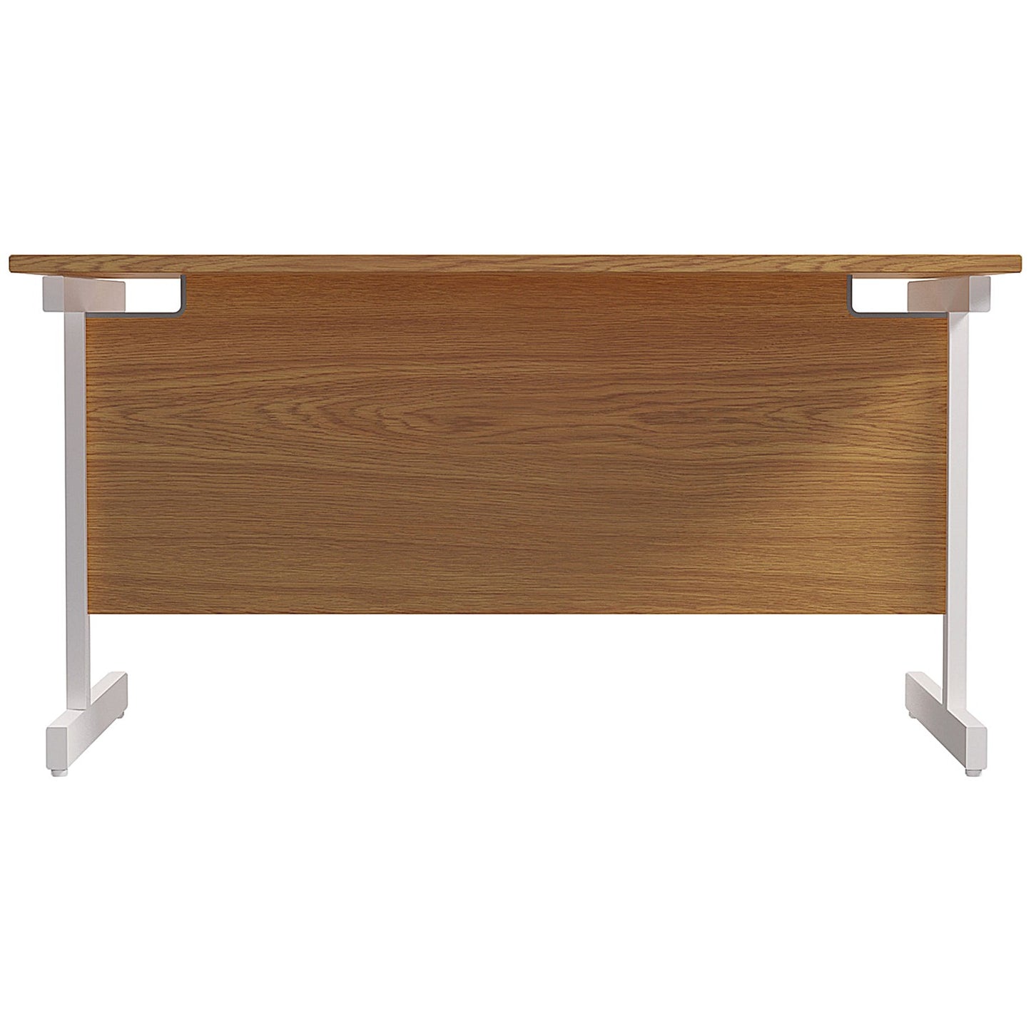 Jemini 1200mm Rectangular Desk, White Cantilever Leg, Oak
