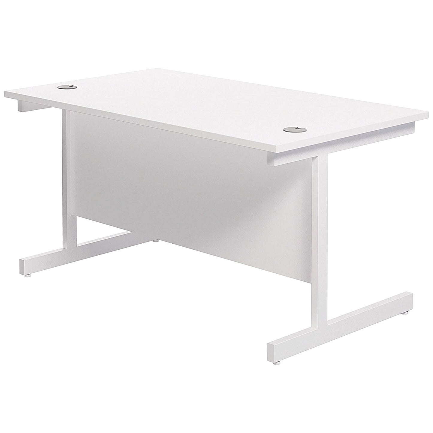 Jemini 1200mm Rectangular Desk, White Cantilever Leg, White