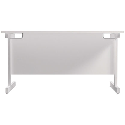 Jemini 1200mm Rectangular Desk, White Cantilever Leg, White