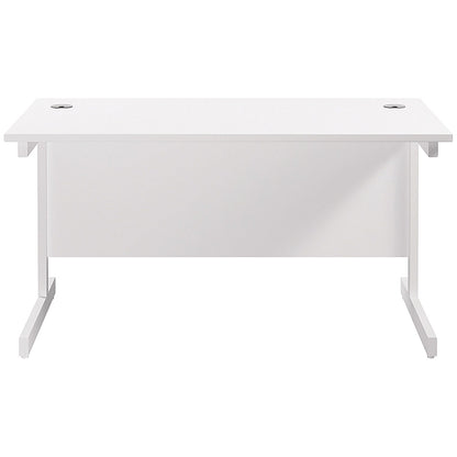 Jemini 1200mm Rectangular Desk, White Cantilever Leg, White