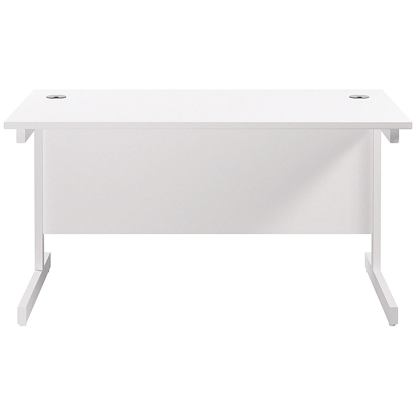 Jemini 1400mm Rectangular Desk, White Cantilever Leg, White