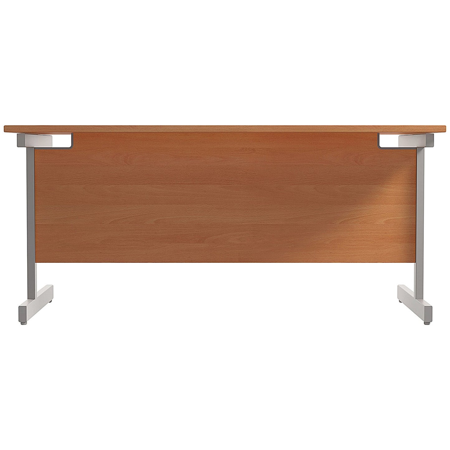 Jemini 1600mm Rectangular Desk, Silver Cantilever Leg, Beech