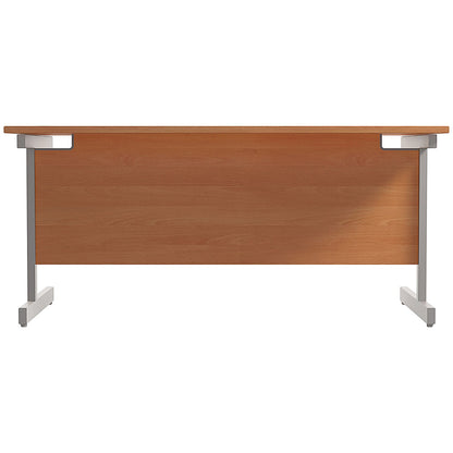 Jemini 1600mm Rectangular Desk, Silver Cantilever Leg, Beech