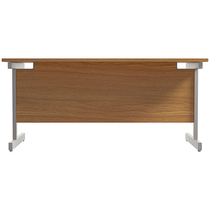Jemini 1600mm Rectangular Desk, Silver Cantilever Leg, Oak