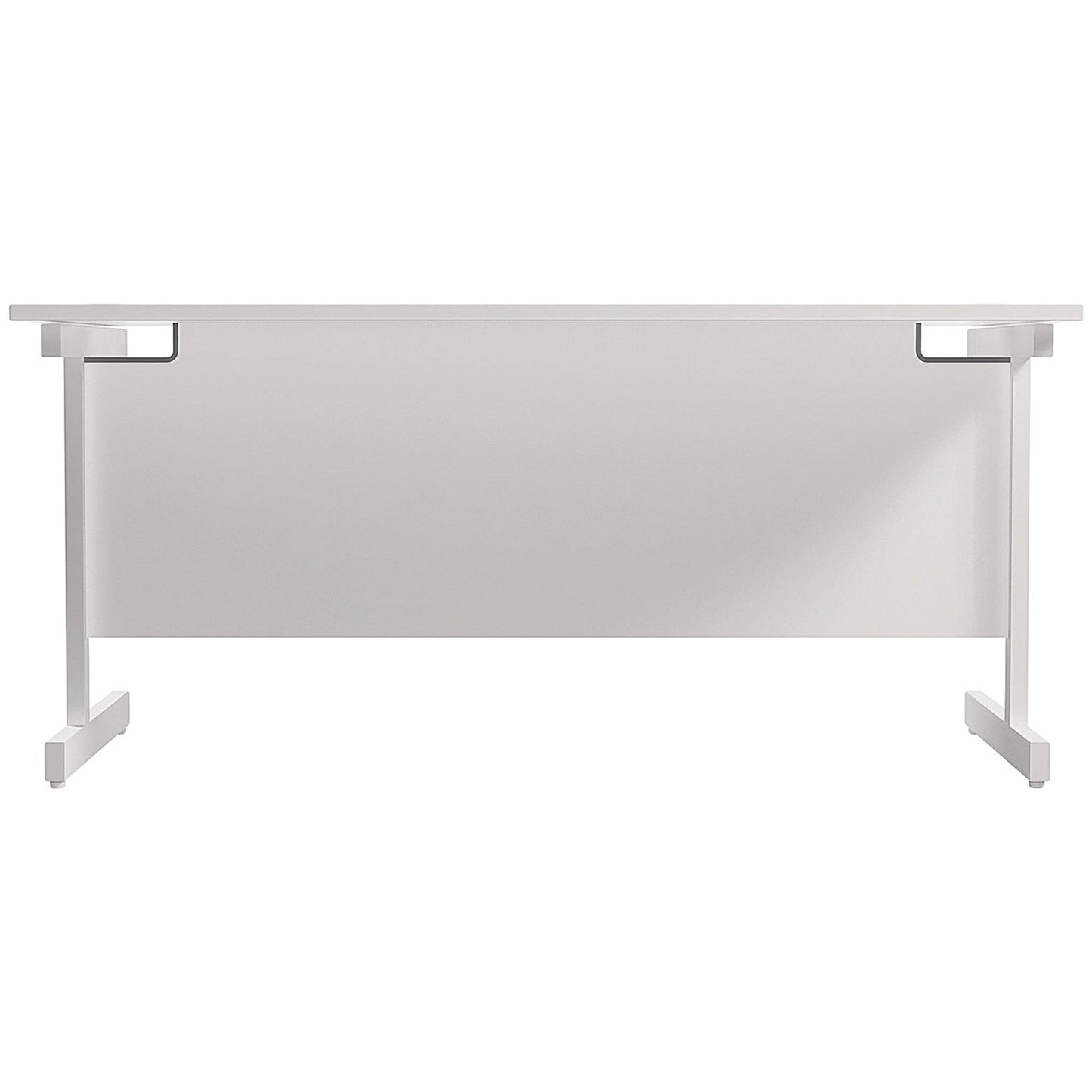 Jemini 1600mm Rectangular Desk, White Cantilever Leg, White