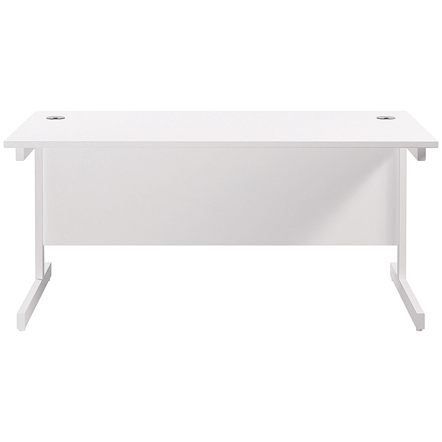 Jemini 1600mm Rectangular Desk, White Cantilever Leg, White