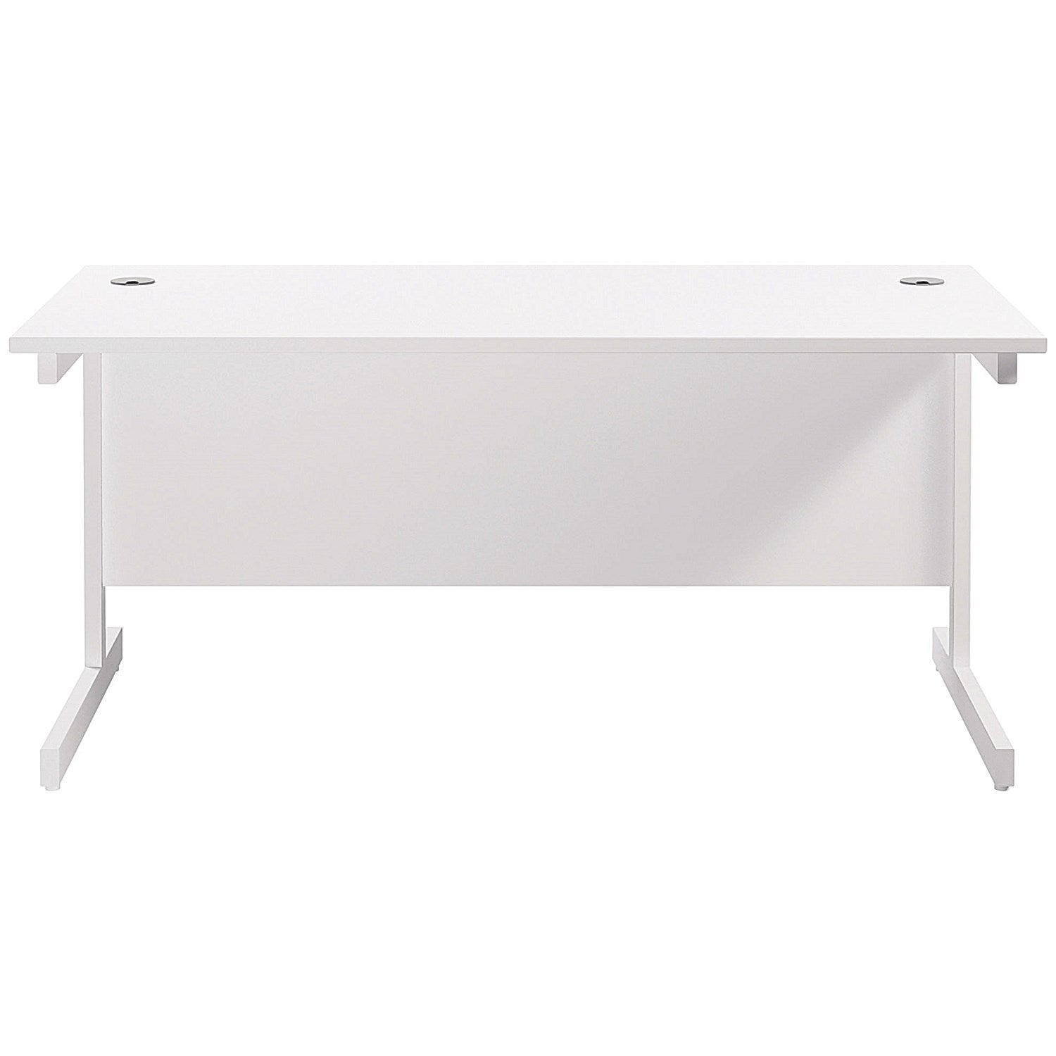 Jemini 1600mm Rectangular Desk, White Cantilever Leg, White