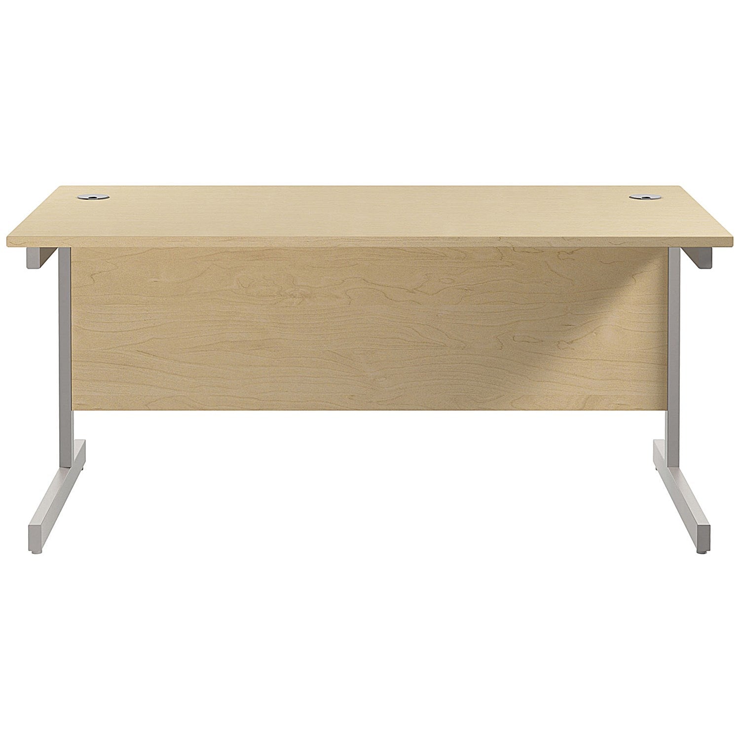 Jemini 1800mm Rectangular Desk, Silver Cantilever Leg, Maple
